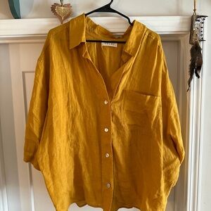 Mustard Yellow Button-Up Shirt